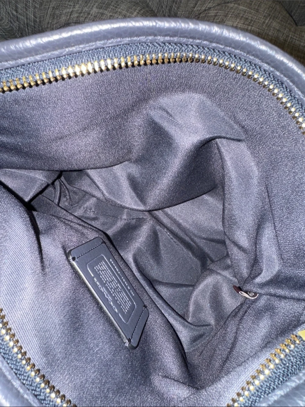 Coach Bag Dark Navy Pebbled Leather File Crossbody - Picture 13 of 17